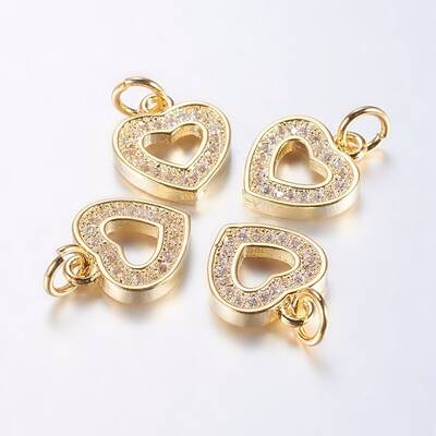 Long-Lasting Plated Brass Micro Pave Cubic Zirconia Charms