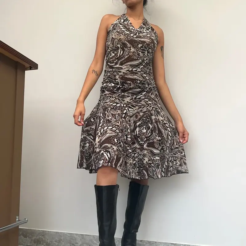 Camomilla Midi Dress - Small Brown Polyester