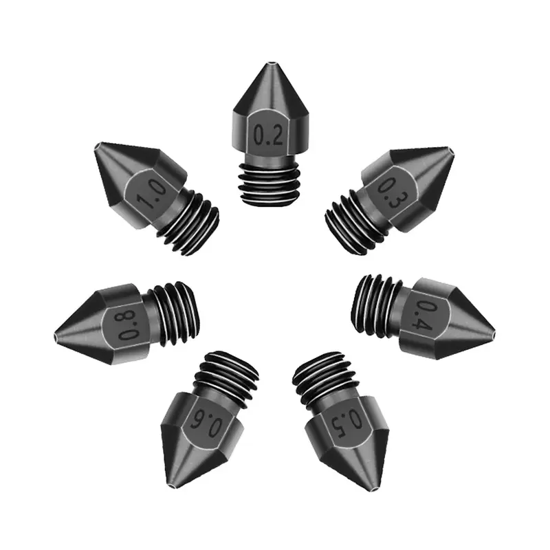 Nozzle Kit 5PCS MK8 Hardened Steel Nozzles