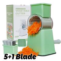Tekinor Rotary Grater with Handle, 6 Well-Designed Blades, Strong Suction Cup Base, Vegetable Grater & Mandoline Slicer - Kit...