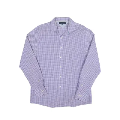 TOMMY HILFIGER Shirt Purple Check Long Sleeve Mens L