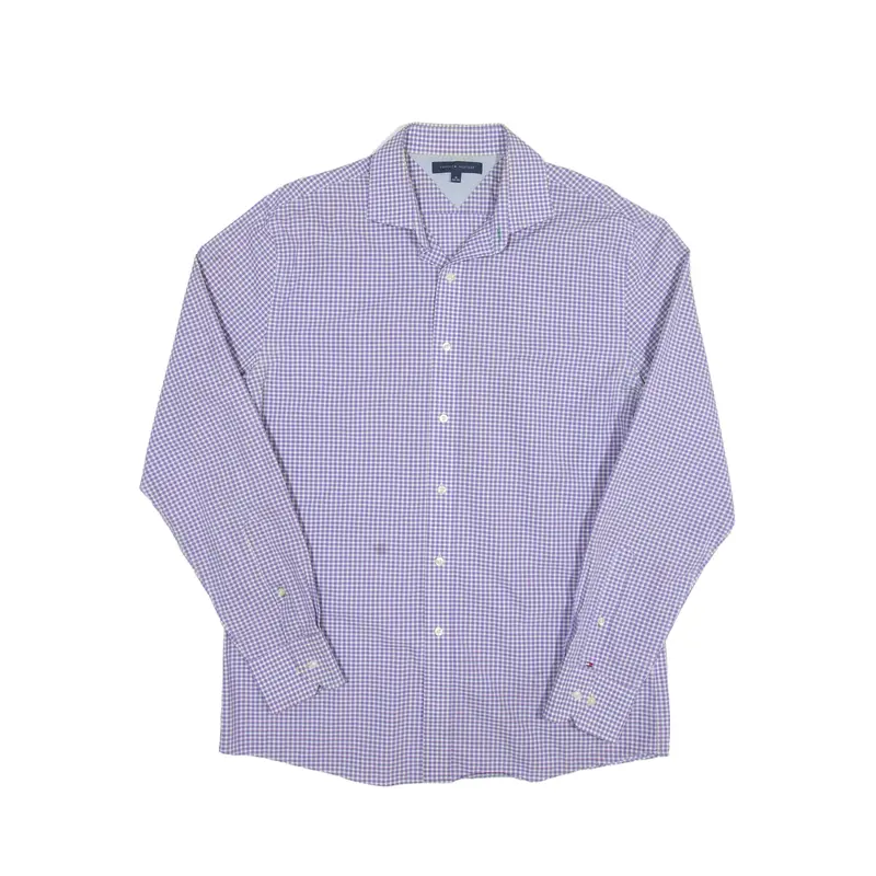 TOMMY HILFIGER Shirt Purple Check Long Sleeve Mens L