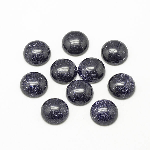 Synthetic Blue Goldstone Cabochons