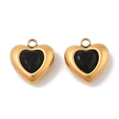 Ion Plating(IP) 304 Stainless Steel Micro Pave Cubic Zirconia Pendants