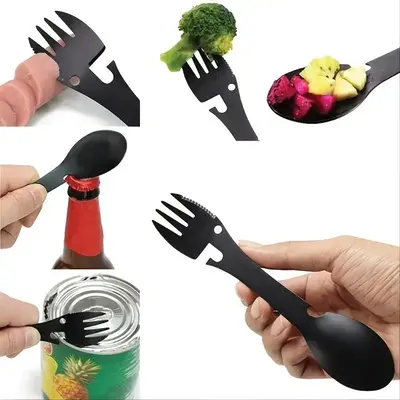 Travel 10 in 1 Stainless Steel Fork, Summer Gifts, Portable Durable Multifunctional Spork, Camping Gadgets 2024, Christmas Gi...