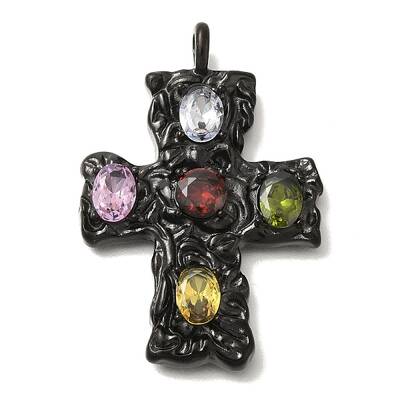 304 Stainless Steel Colorful Rhinestone Pendants