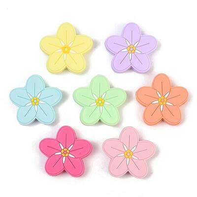 Flower Food Grade Silicone Focal Beads