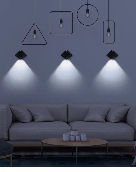 Wireless USB Rechargeable Decor Wall Lamp Human Body Sensing Home Decor Night Lights Bedroom Porch Balcony Corridor Decor Lam...
