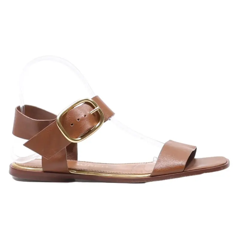 TOBY BURCH Strappy Sandals Brown Leather Womens UK 6.5