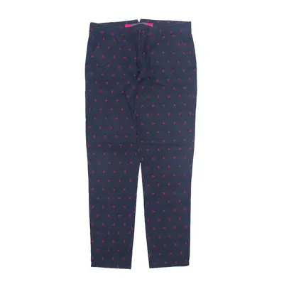 SEVENTY Diamond Design Trousers Blue Regular Tapered Womens W34 L32