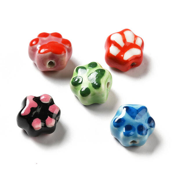 Handmade Printed Porcelain Beads