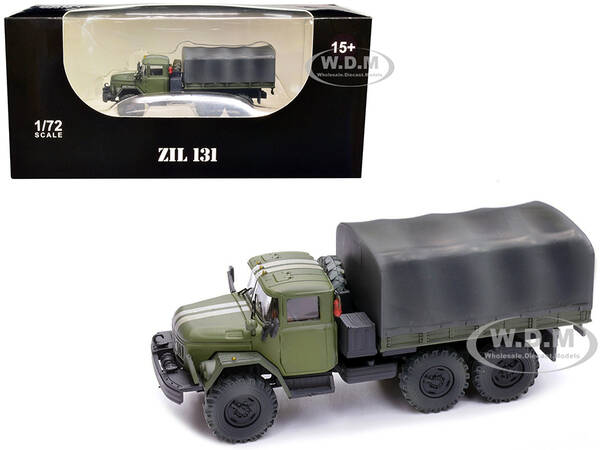 ZIL 131 Cargo Truck Green with White Stripes \