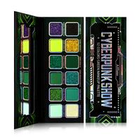 Multichrome Green Eyeshadow Palette Matte Shimmery Chrome Green Glitter  Yellow  Blue Eye Shades for Women Gilrs Glitter Goth...