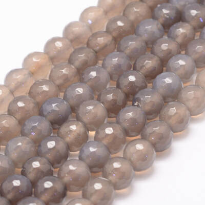 Natural Grey Agate Bead Strands