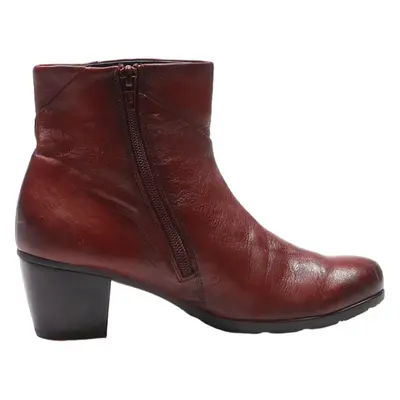 GABOR Ankle Boots Maroon Leather Womens UK 4.5