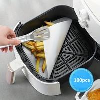 Oil-absorbing Air Fryer Paper Pad, 100pcs White Oil Absorbing Air Fryer Paper, Air Fryer Liner, Baking Utensils for Home Kitc...