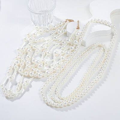 Plastic Pearl Bib Necklaces