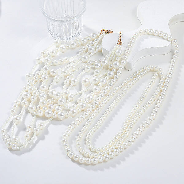 Plastic Pearl Bib Necklaces