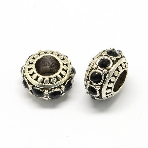 Alloy Rhinestone European Beads