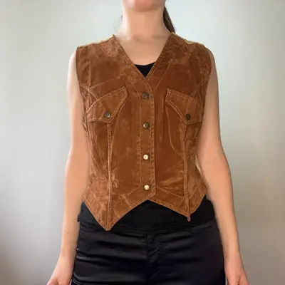 Tam Tam Waistcoat - Small Brown Viscose Blend