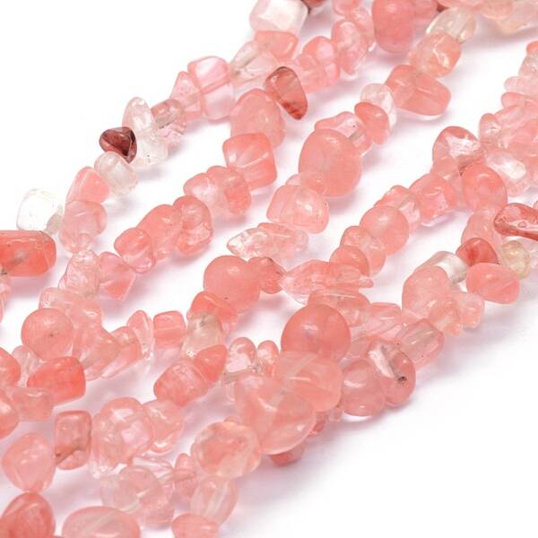 Cherry Quartz Glass Beads Strands
