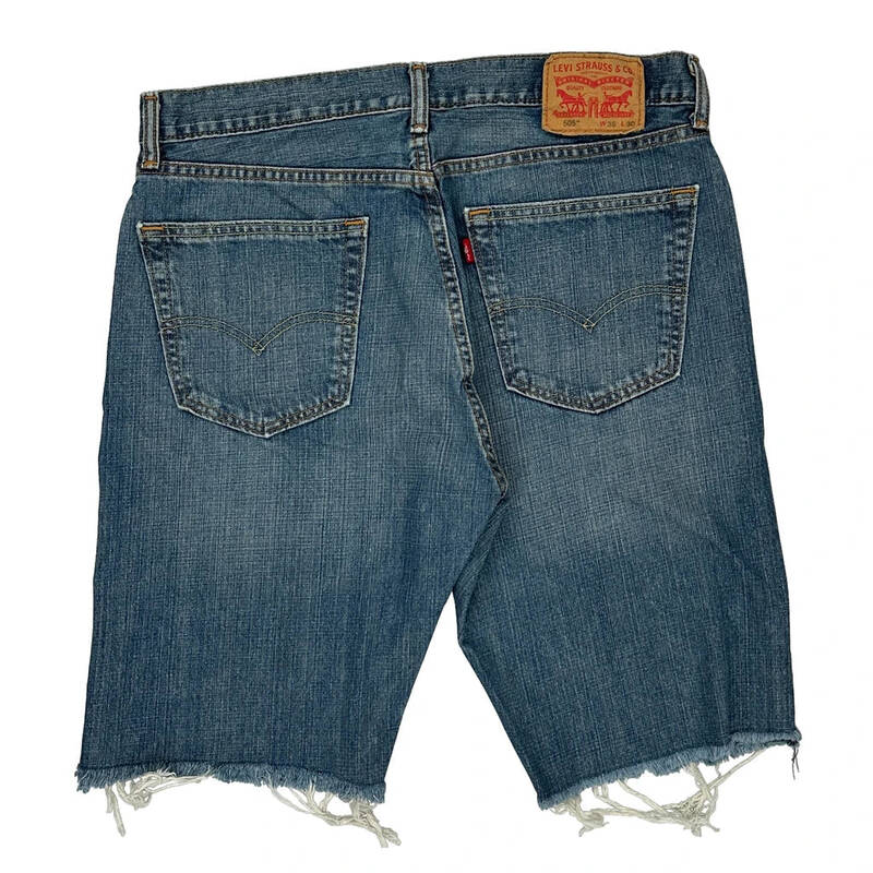 505 Levis Denim Shorts - 34W 10L Blue Cotton