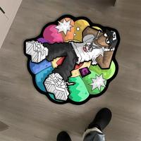 Creative Character Design Floor Mat, 1 Count Non-slip Soft Irregular Shape Cartoon Pattern Rug, Decorative Area Rug for Home ...