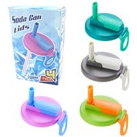 4-Pack Silicone Soda Can Lids with Straws, BPA-Free, Reusable, Leak-Proof, Colorful Set for Soda, Juice, Beverages, Fits Stan...