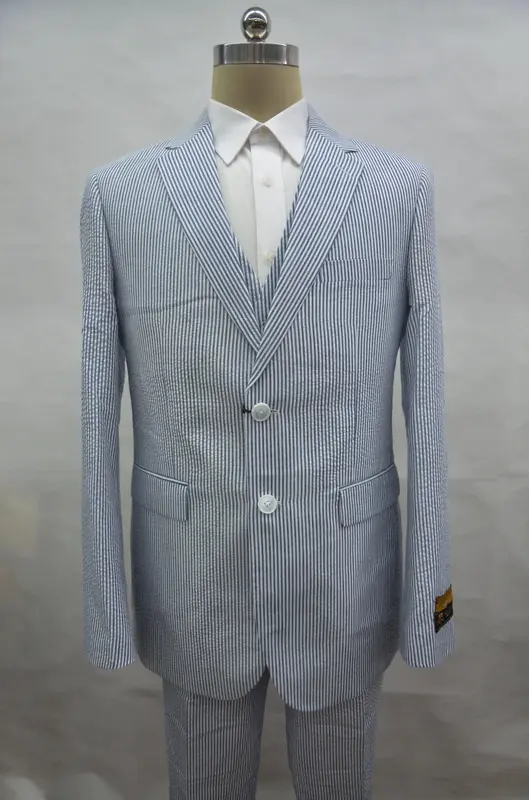 Seersucker-2BV Navy - Mens Modern Fit Suit