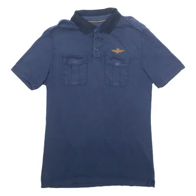 AERONAUTICA MILITARE Mens Polo Shirt Blue M