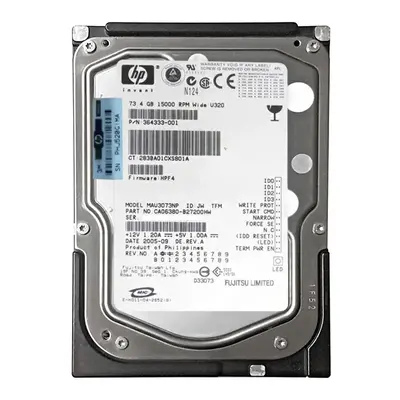 364333-001 HP 72.8GB Ultra-320 SCSI 15000 3.5-inch Hard Drive