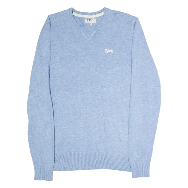 DIESEL Mens Jumper Blue Crew Neck Tight Knit M