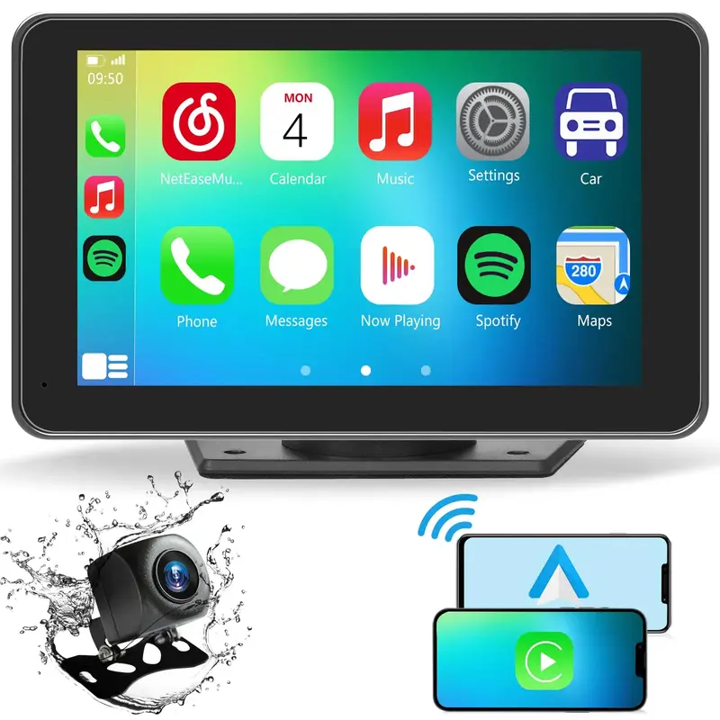【PASLDA】Portable Wireless Carplay Car Stereo, 7\