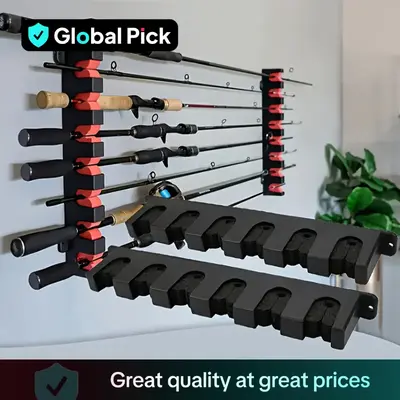 Fishing Rod Holder for Wall, 2 Counts/set Fishing Gear Collection Storage Rack, Fishing Rod Display Rack, Suitable Gift for M...