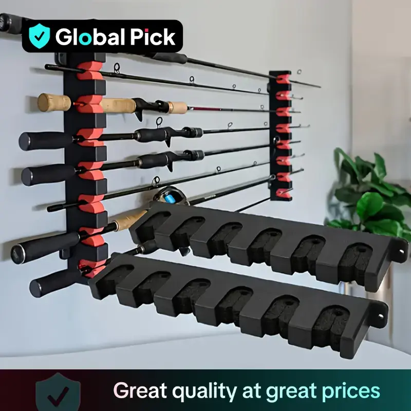 Fishing Rod Holder for Wall, 2 Counts/set Fishing Gear Collection Storage Rack, Fishing Rod Display Rack, Suitable Gift for M...