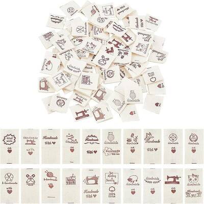 200Pcs 20 Patterns Cotton Sewing Labels