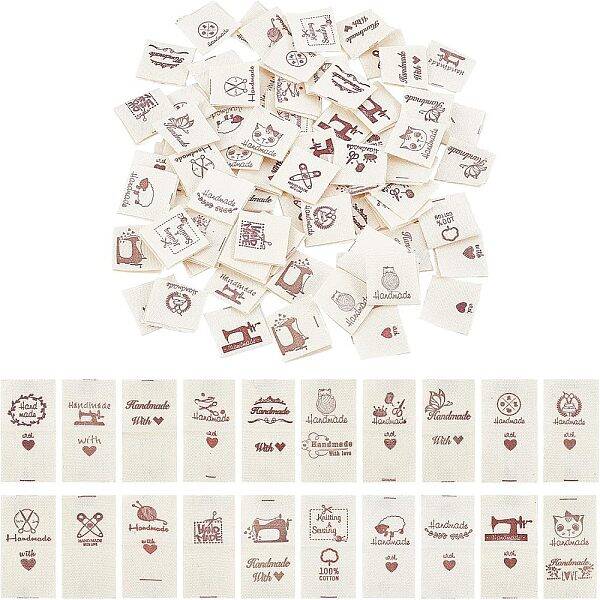 200Pcs 20 Patterns Cotton Sewing Labels
