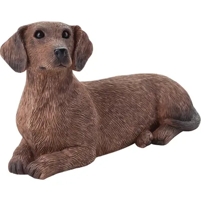 Sandicast Red Dachshund Dog Sculpture