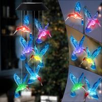 2pcs Beautiful Blue Solar Wind Chimes - Add Colorful Ambiance To Your Outdoor Space!