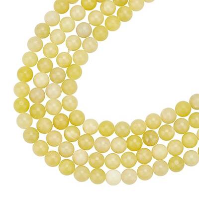 Natural Lemon Jade Round Bead Strands