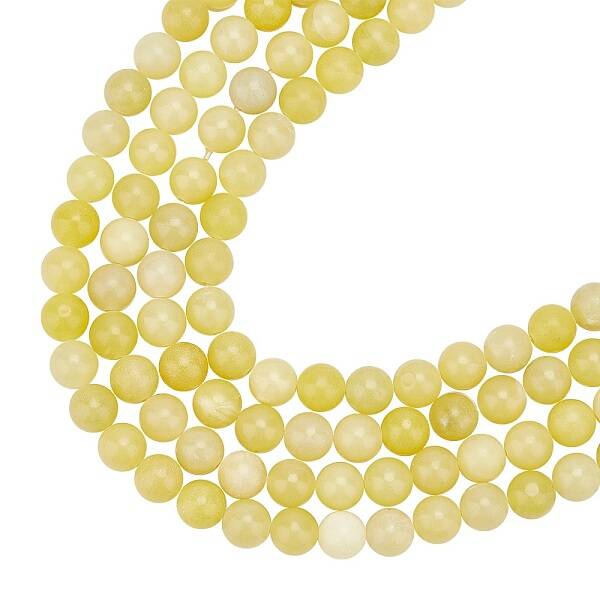 Natural Lemon Jade Round Bead Strands