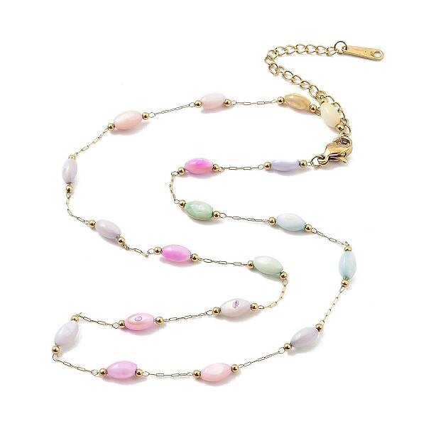 Colorful ABS Plastic Oval Link Chain Necklaces