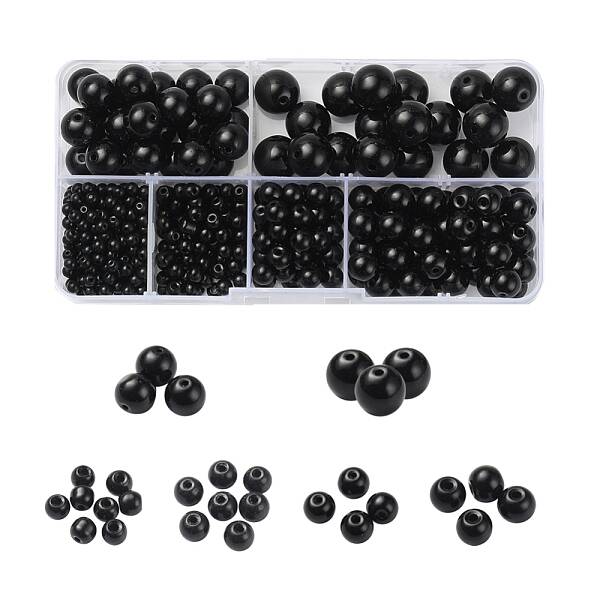 442Pcs 6 Style Glass Round Beads