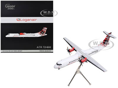 ATR 72-600 Commercial Aircraft Loganair - Scotland's Airline (G-LMTE) White with Red Plaid Tail Gemini 200 Series 1/200 D...