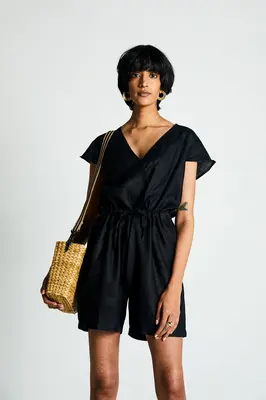 Smoke and Mirrors Romper in Black | Color: Black | Size: S