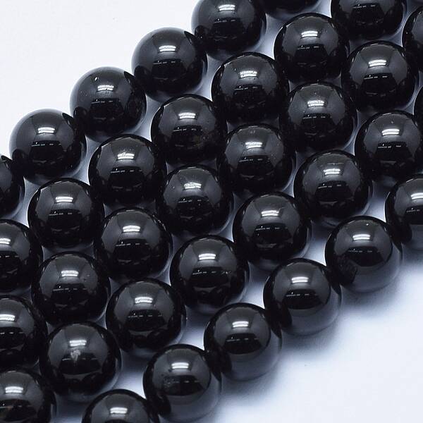 Natural Black Tourmaline Beads Strands