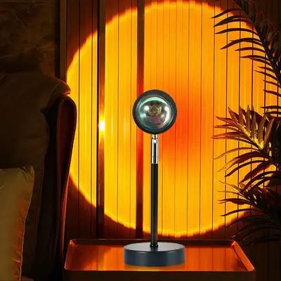 USB Powered Sunset Night Lamp, 1 Count Summer Sunset Projector Night Light With Remote Control, RGB Color Changing Ambient ...