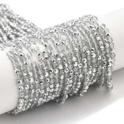 Transparent Electroplate Glass Beads Strands