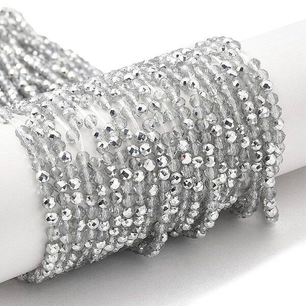 Transparent Electroplate Glass Beads Strands