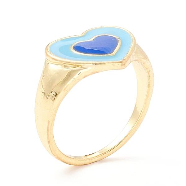 Heart Enamel Finger Ring for Girl Women